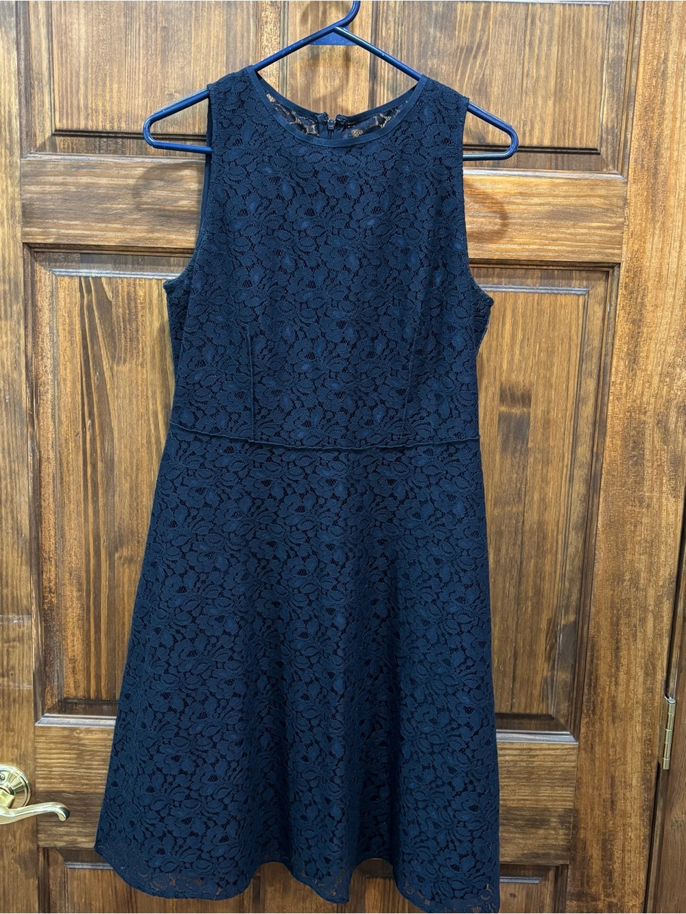 Loft Women’s Navy Lace Fit-and-Flare Dress
